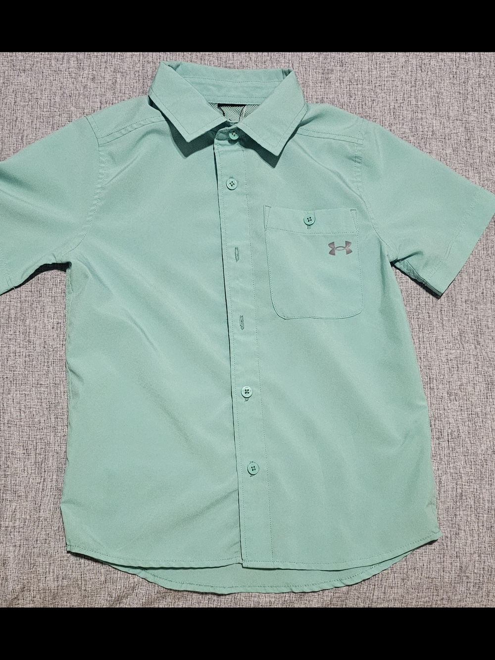 Under Armour Kids' Short Sleeve Button-Up Shirt - Mint Green